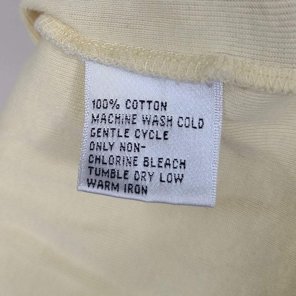 Talbots Light Yellow Pleated Half Button Down Cot… - image 6